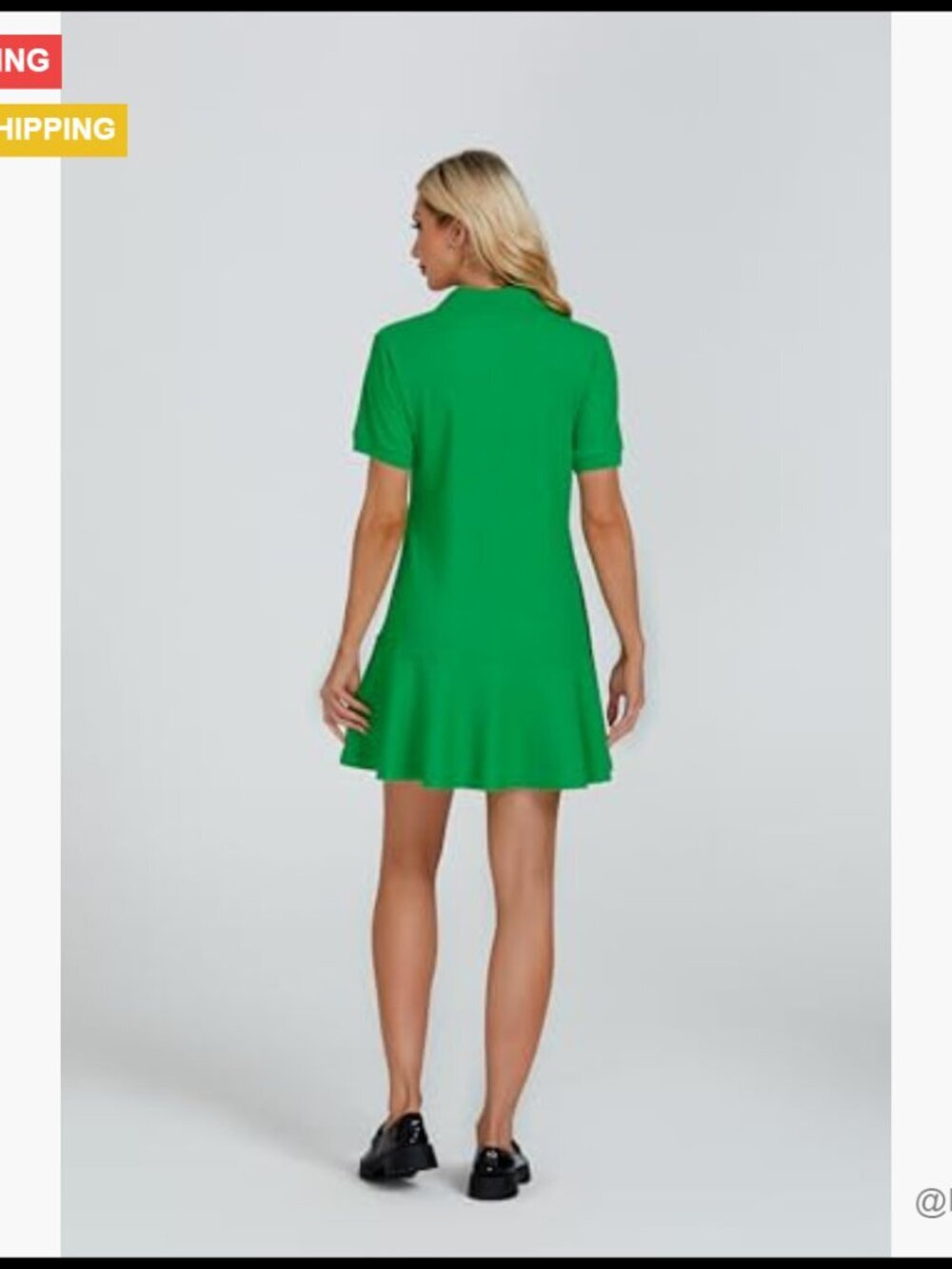 Cotton Blend Polo Dress with Ruffle Hem for Active Summer Wear - Picture 6 of 7